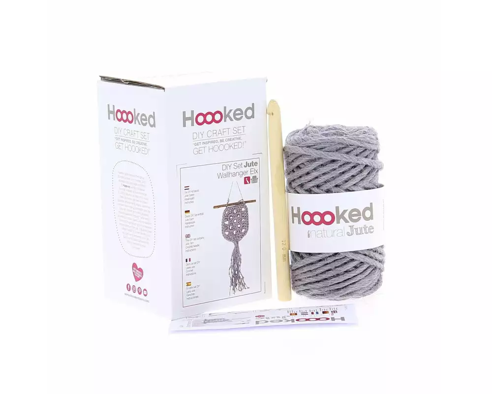 Hoooked Bastelset Häkeln Wanddeko Grau
