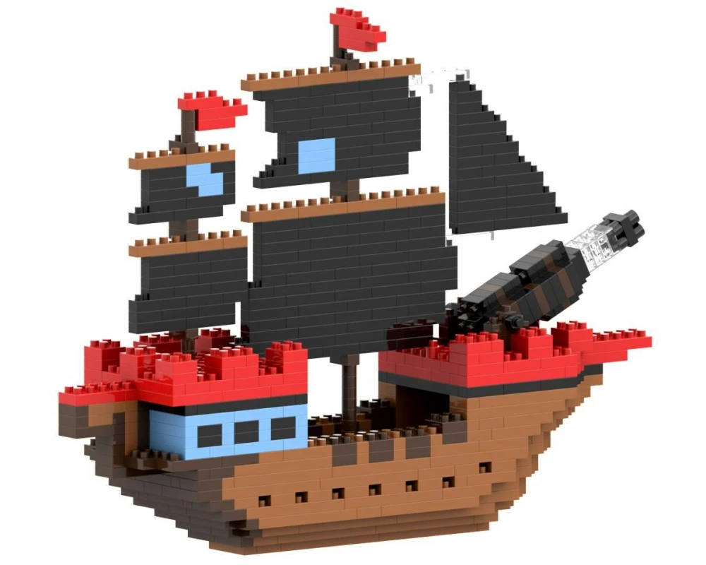 BRIXIES Bausteinmodell Piratenschiff aus 726 Bausteinen