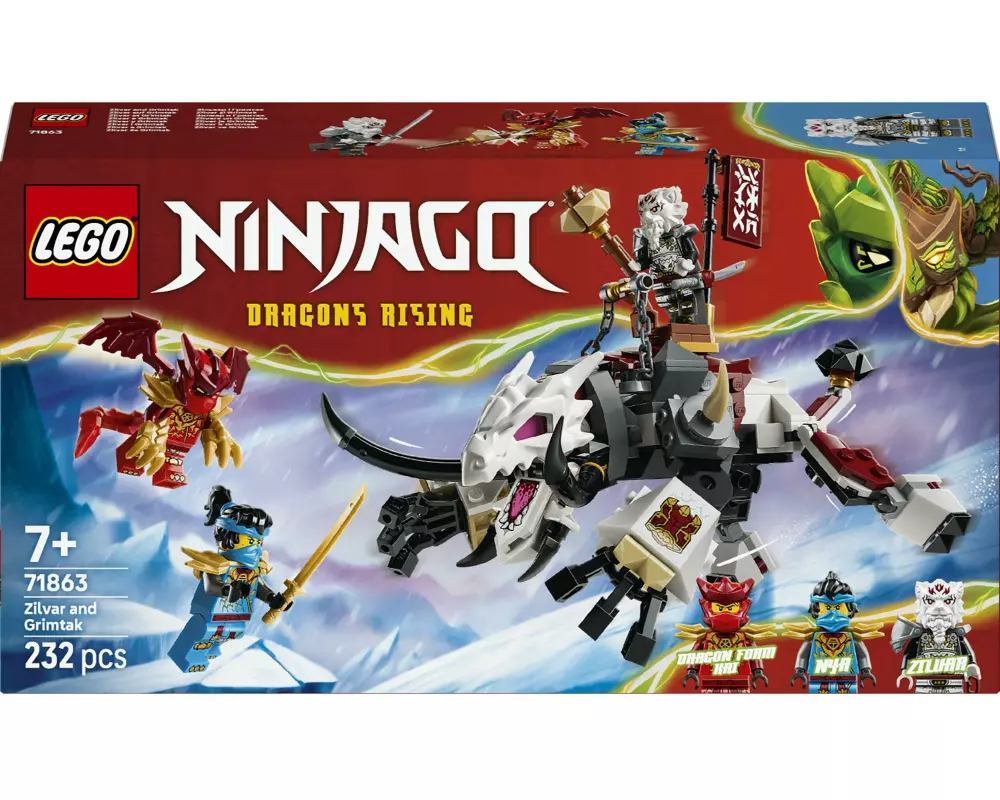 LEGO Ninjago Zilvar auf seinem Drachentier Grimtak 71863