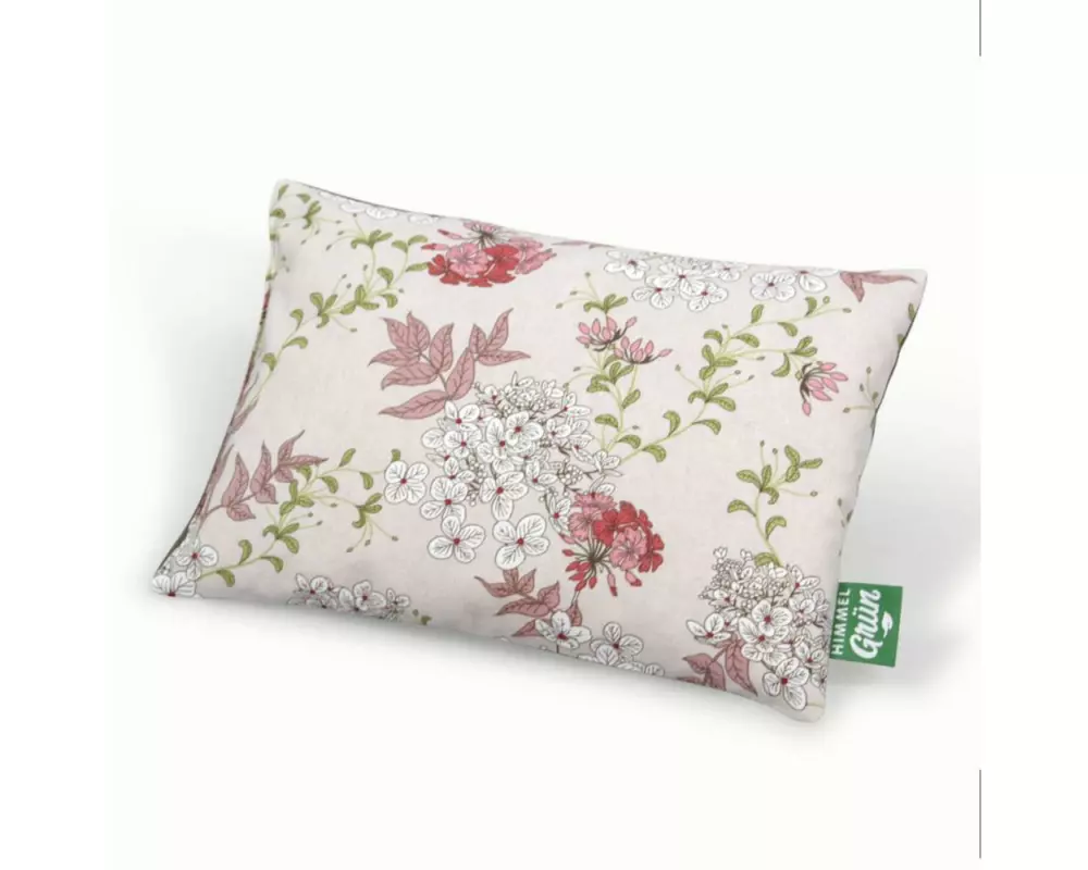 Himmelgrün Kirschkernkissen Vintageblumen 30 x 20 cm