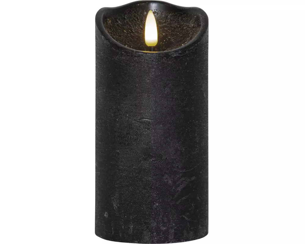 Star Trading LED-Kerze Flamme Rustic, Ø 7.5 x 15 cm, Schwarz