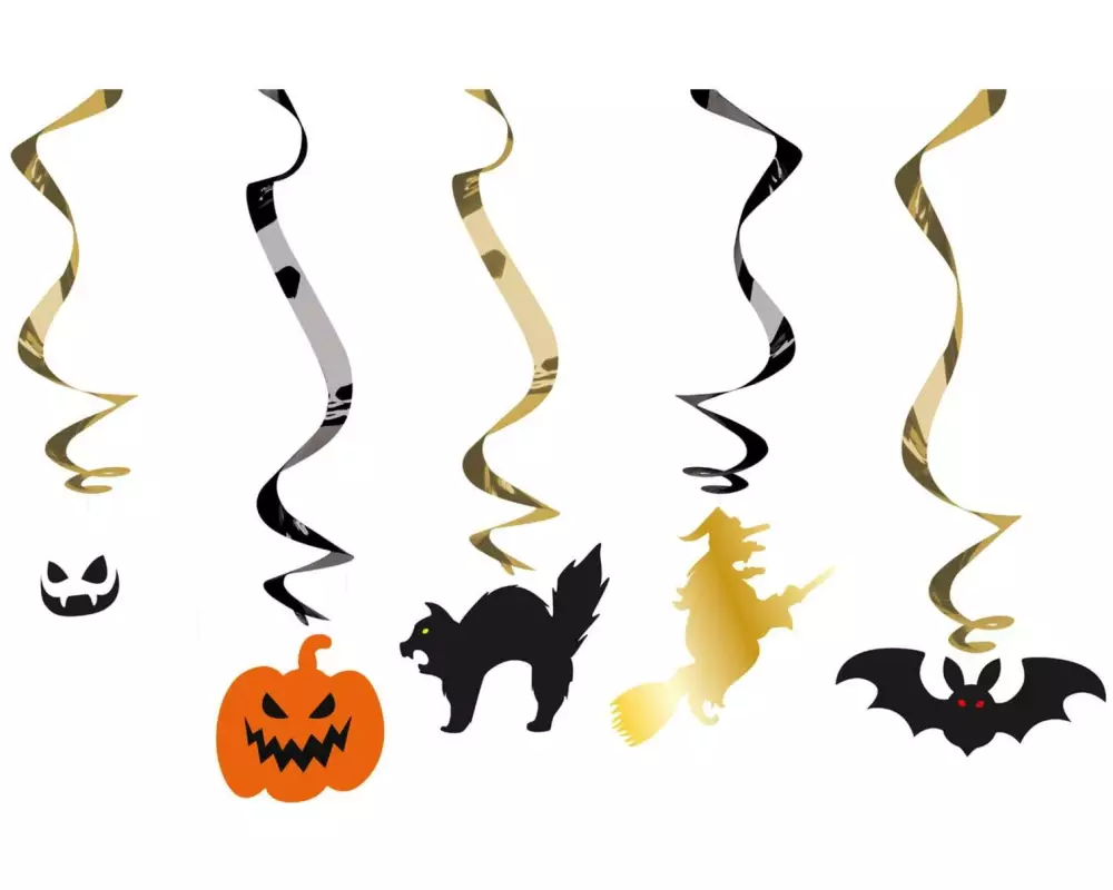 Folat Spiralgirlanden Halloween Booo! Papier, Folie, Mehrfarbig