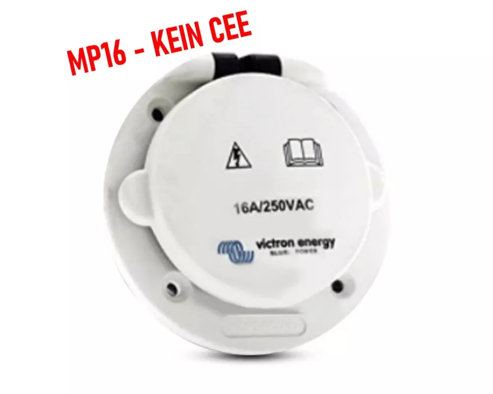 Victron Landanschluss Steckdose 16A MP16, Polyamid mit Deckel