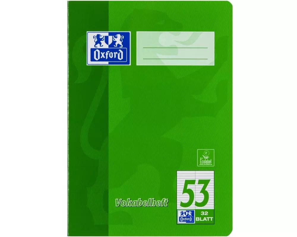 Oxford Schulheft Vokabelheft A5, liniert, assortiert