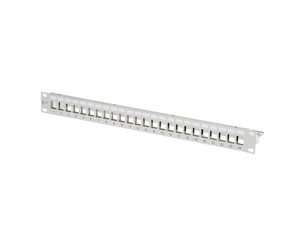 METZ CONNECT Keystone 19-Zoll Modulträger 1HE, 24 Port grau unbestückt, geschirmt
