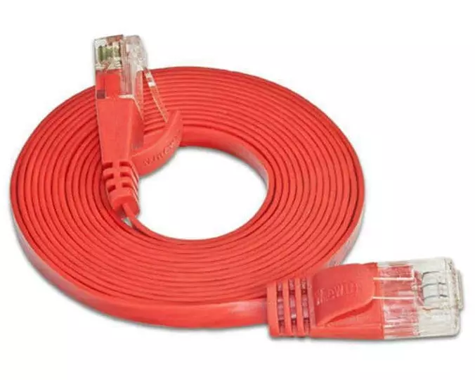SLIM Slimpatchkabel RJ-45 - RJ-45, Cat 6, UTP, 3 m, Rot