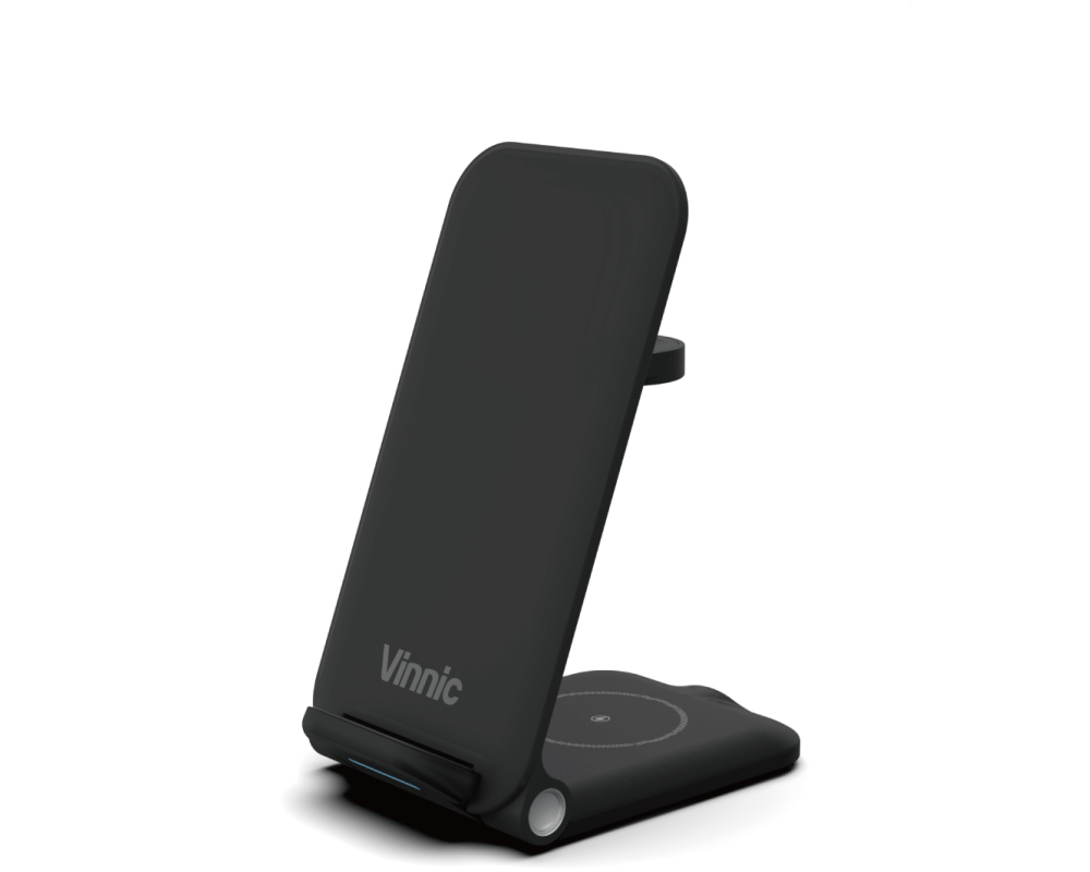 VINNIC 3-in-1 Trivor Wirel.Charger VP-PD-31WCFBK iPh.AirPods&Apple Watch Bl.