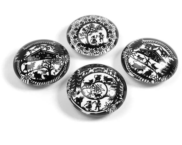 Trendform Haftmagnet EYE Swiss Tradition 4er Set, Schwarz/Weiss