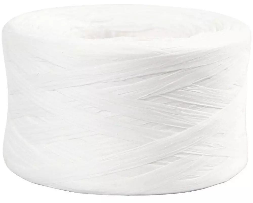 Creativ Company Geschenkband Raffiabast 8 mm x 100 m, Weiss