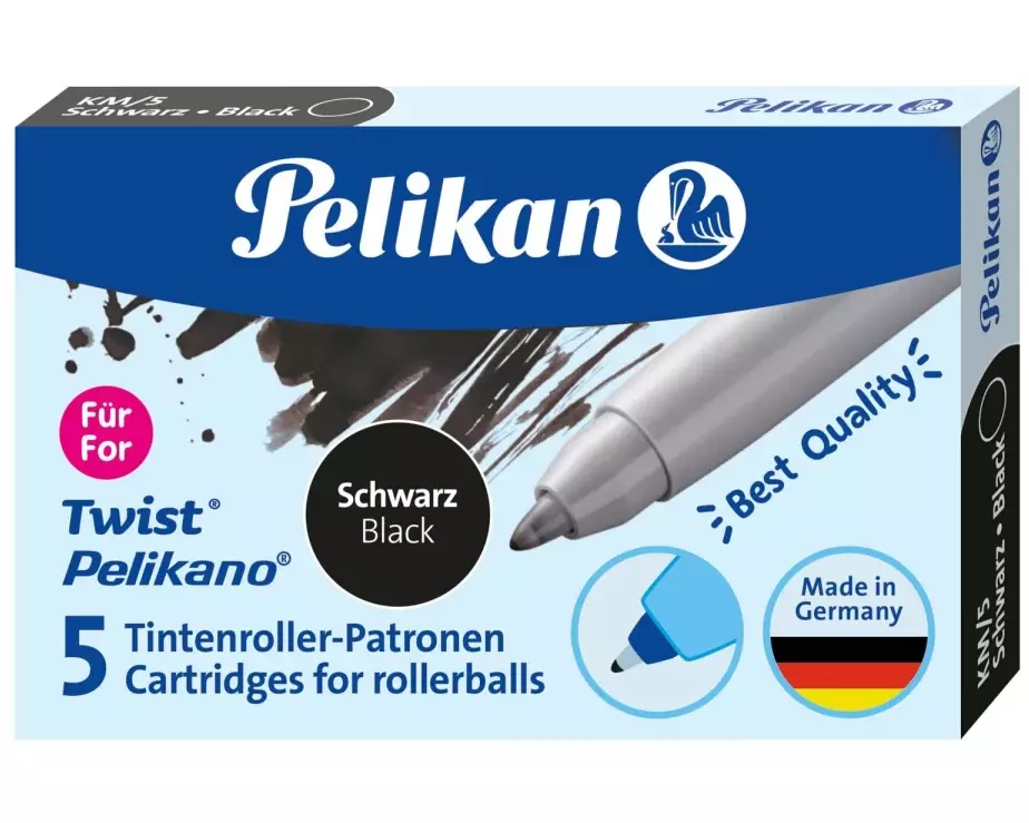Pelikan Tintenpatrone KM/5 Schwarz, 5 Stück