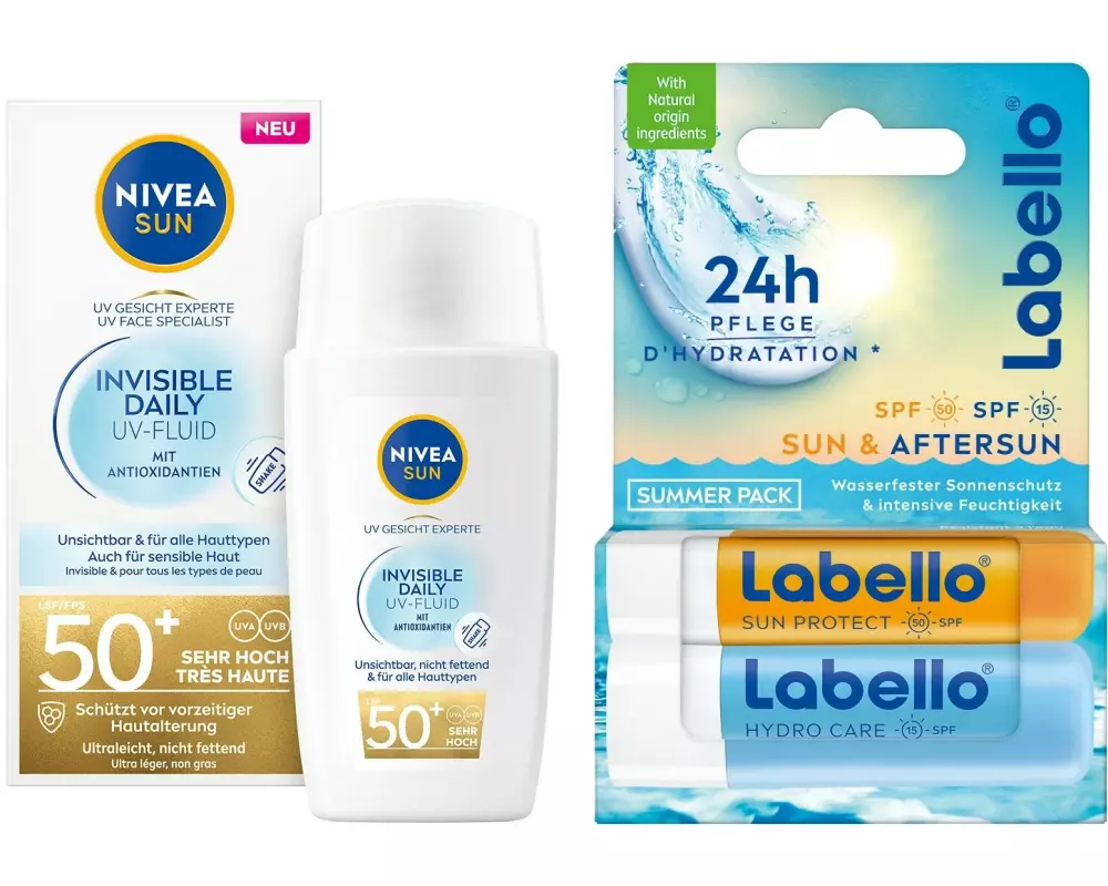 NIVEA SUN Gesicht & Lippe Sonnenschutz Duo 3 Stück