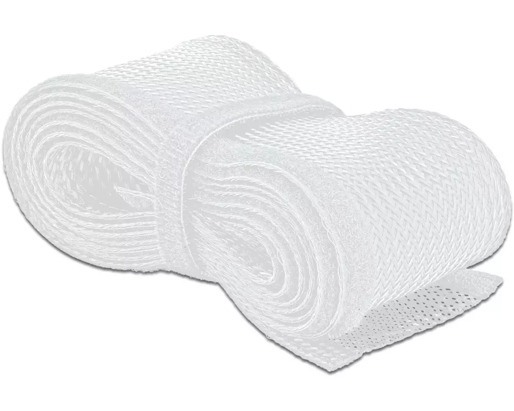 Delock Kabelschlauch Klettverschluss, 2m x 19 mm Weiss