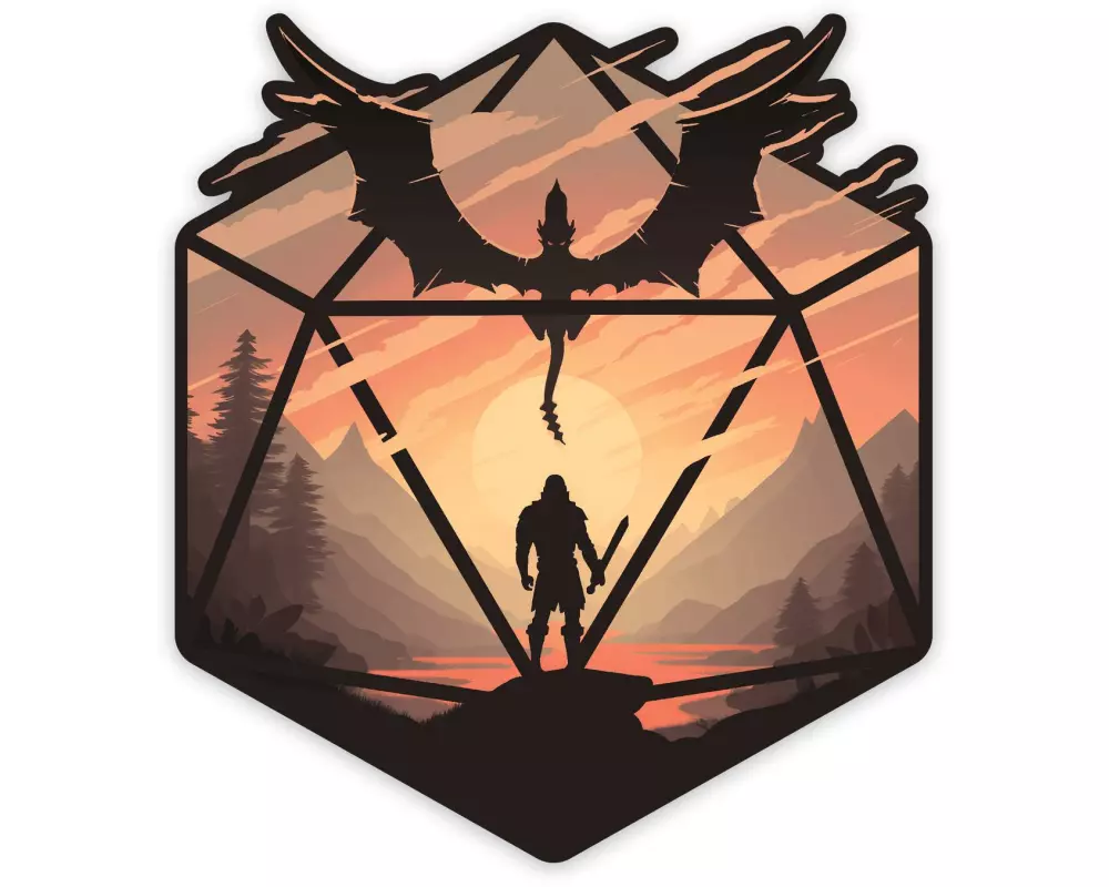 Glass Staff The Staredown d20 Sticker Rot/Schwarz