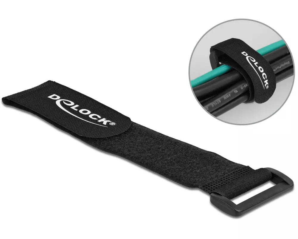 Delock Klettkabelbinder Schwarz 280 mm x 38 mm 3 Stück