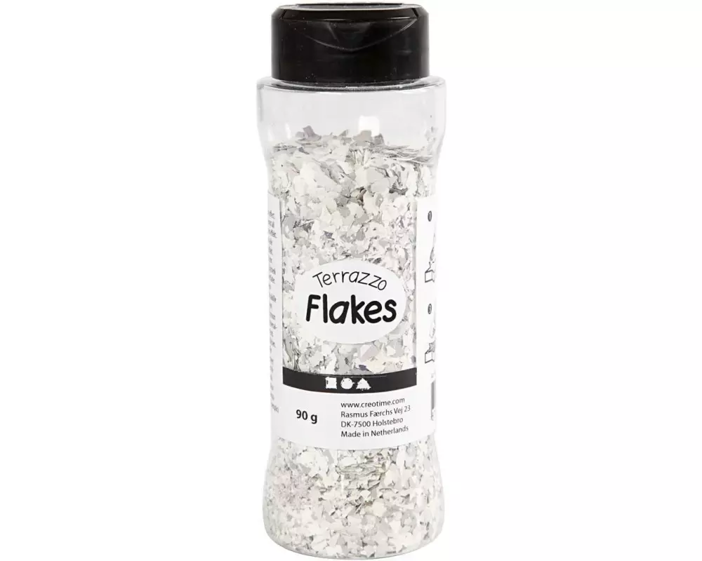 Creativ Company Farbflocken Terrazzo 90 g, Hellgrau