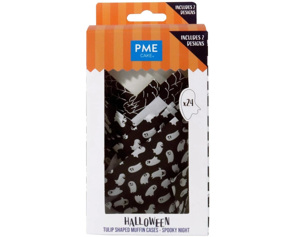 PME Muffin-Backform Spooky Night 1 Stück, Schwarz/Weiss