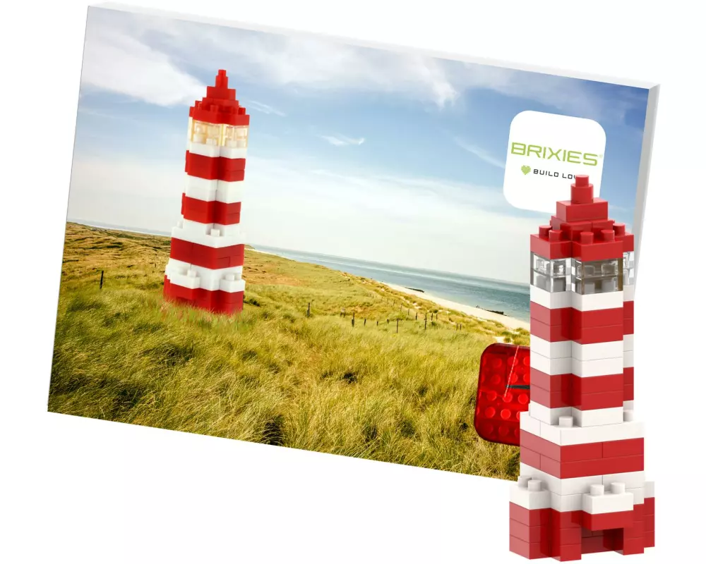 BRIXIES Bausteinmodell Leuchtturm aus 72 Bausteinen
