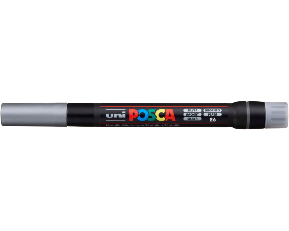 UNI-BALL Posca Pinsel-Marker 1-10mm PCF350 SILVE silber