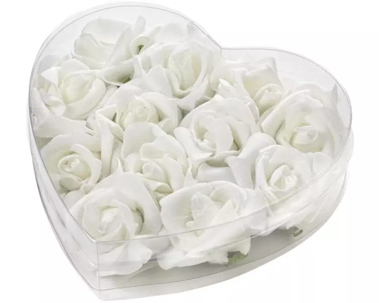 HobbyFun Streudeko Rosen 12 Stück, Weiss