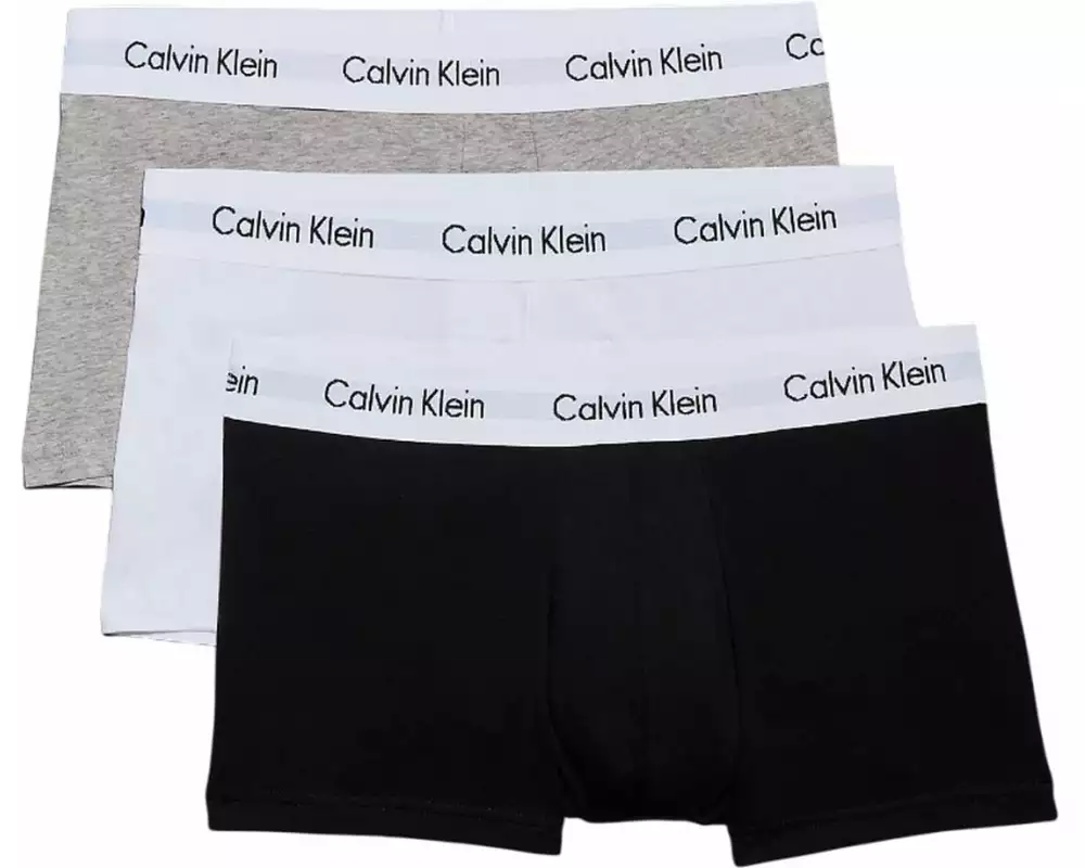 Calvin Klein Wäsche Unterhosen 3P Low Rise Trunk Grau/Schwarz/Weiss, L