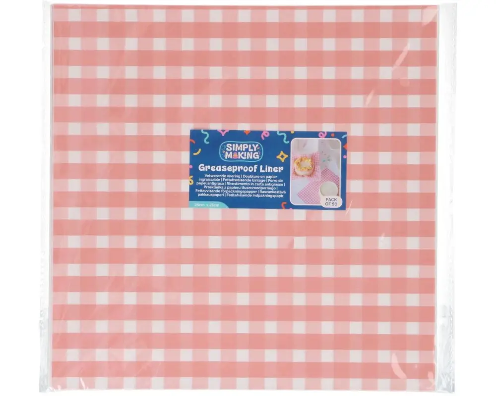 BackshopSchweiz Einlegepapier Simply Making Bento Box, Pink / Karo, 50 Stück