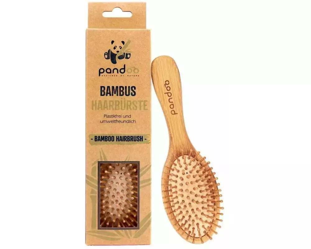 pandoo Bambushaarbürste Bambus Haarbürste mit Naturborsten
