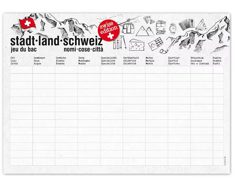 Trendform Tischset STADT-LAND-CH 42 cm x 29.7 cm