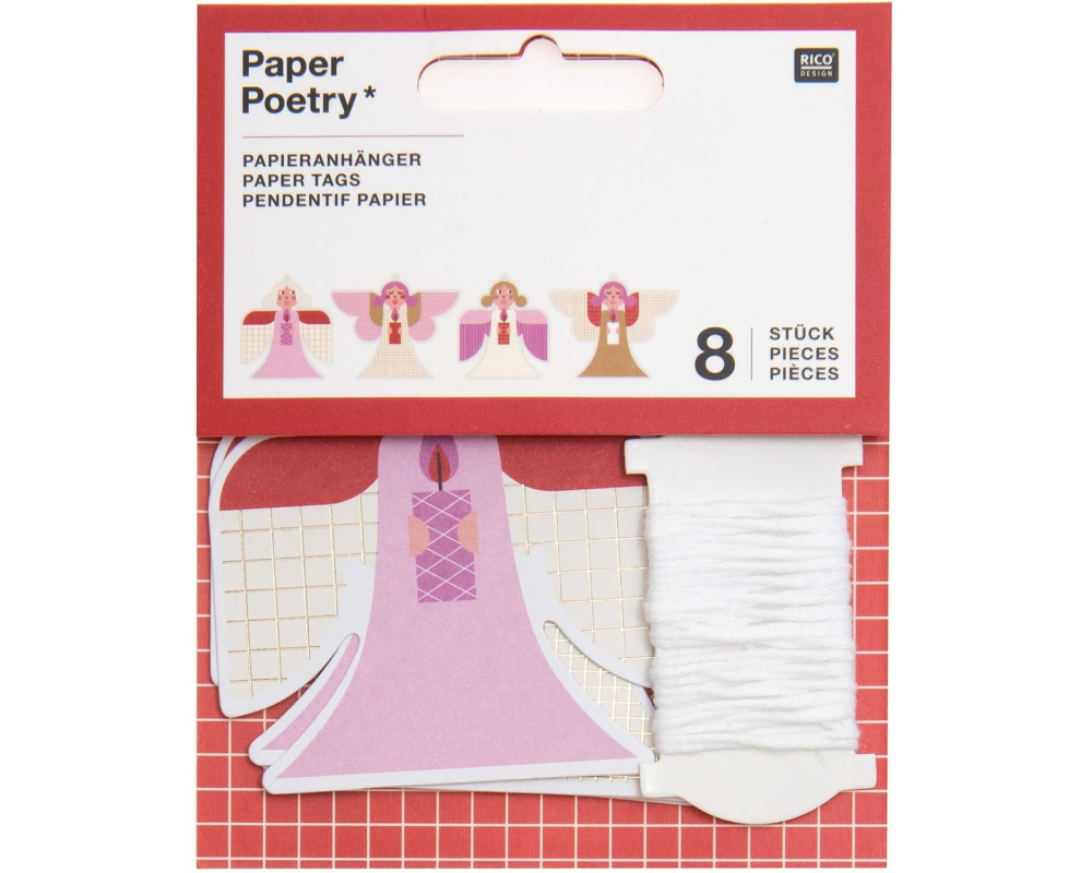 RICO DESIGN Geschenkanhänger Engel 99001.84.38 8 Stück