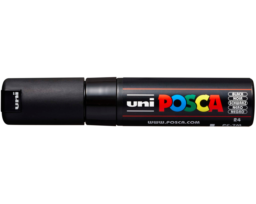 UNI-BALL Posca Marker 4.5-5.5mm PC-7M BLACK schwarz, Rundspitze