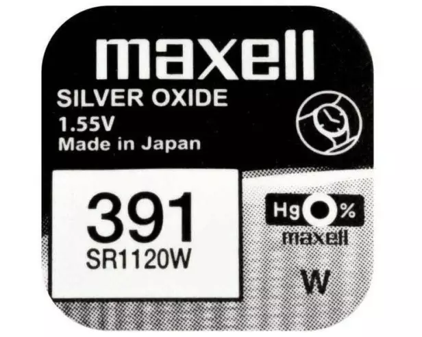 Maxell Europe LTD. Knopfzelle 391 SR1120W , 10 Stück