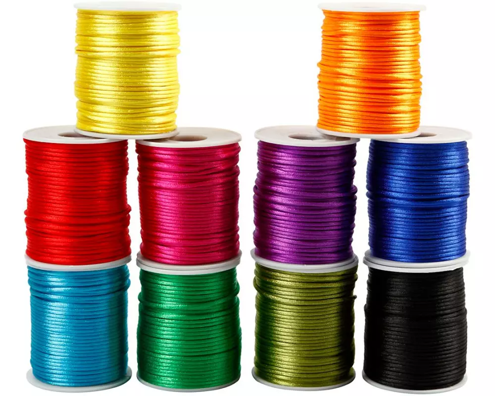 Creativ Company Satinband 2 mm x 50 m, mehrfarbig sortiert, 10 Stück