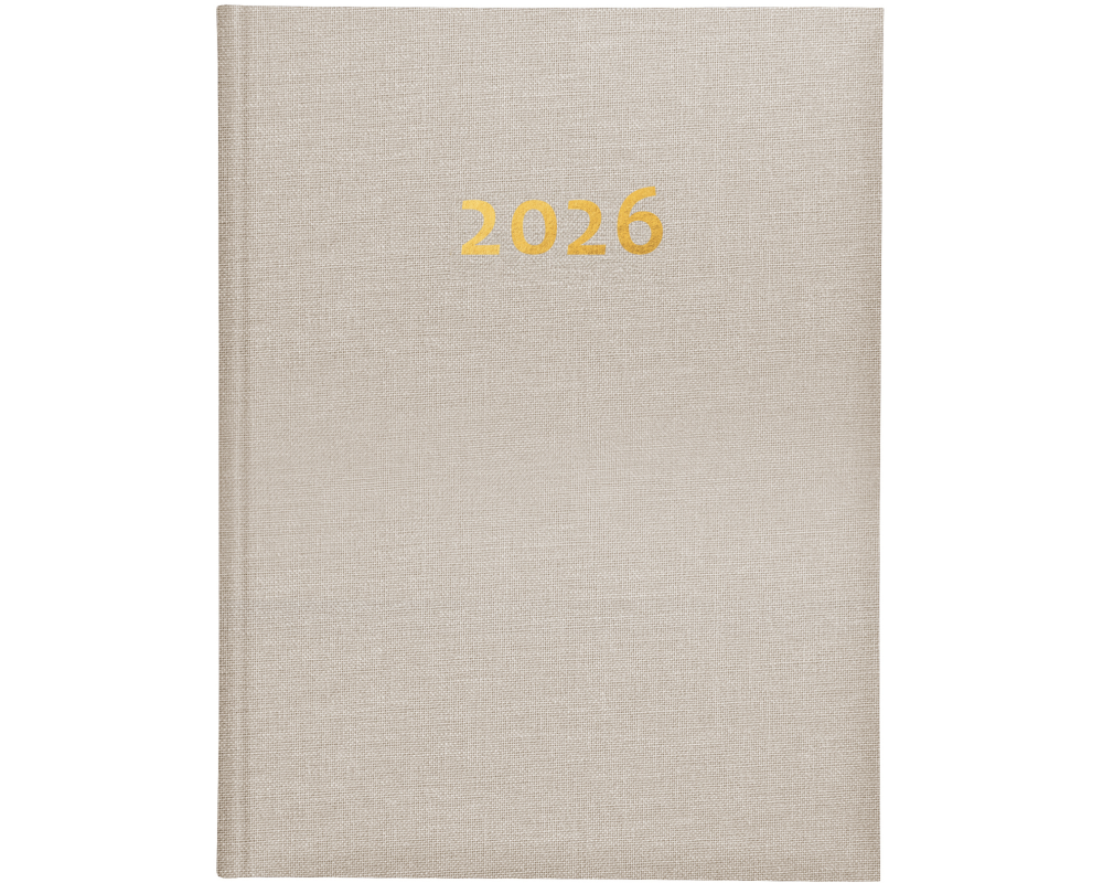 BIELLA Geschäftsagenda Oraio 2026 809301100026U 1W/2S beige ML 17.8x23.5cm