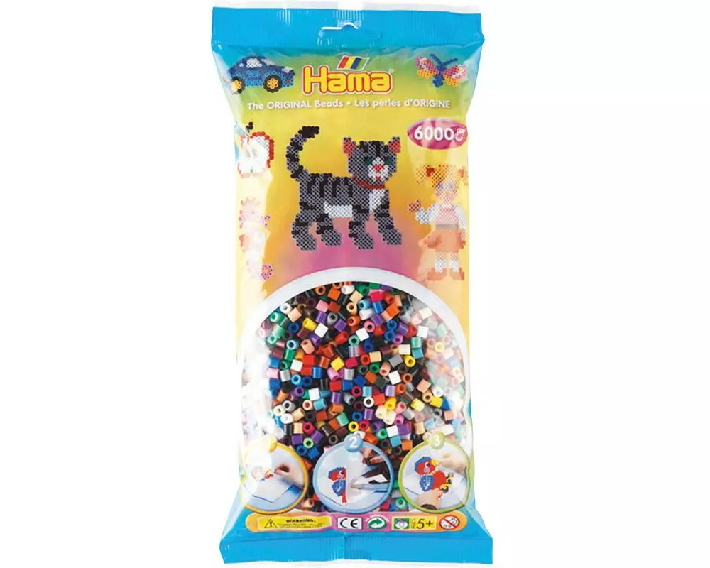 Hama Bügelperlen midi mix 67, 6000 Stk Mehrfarbig