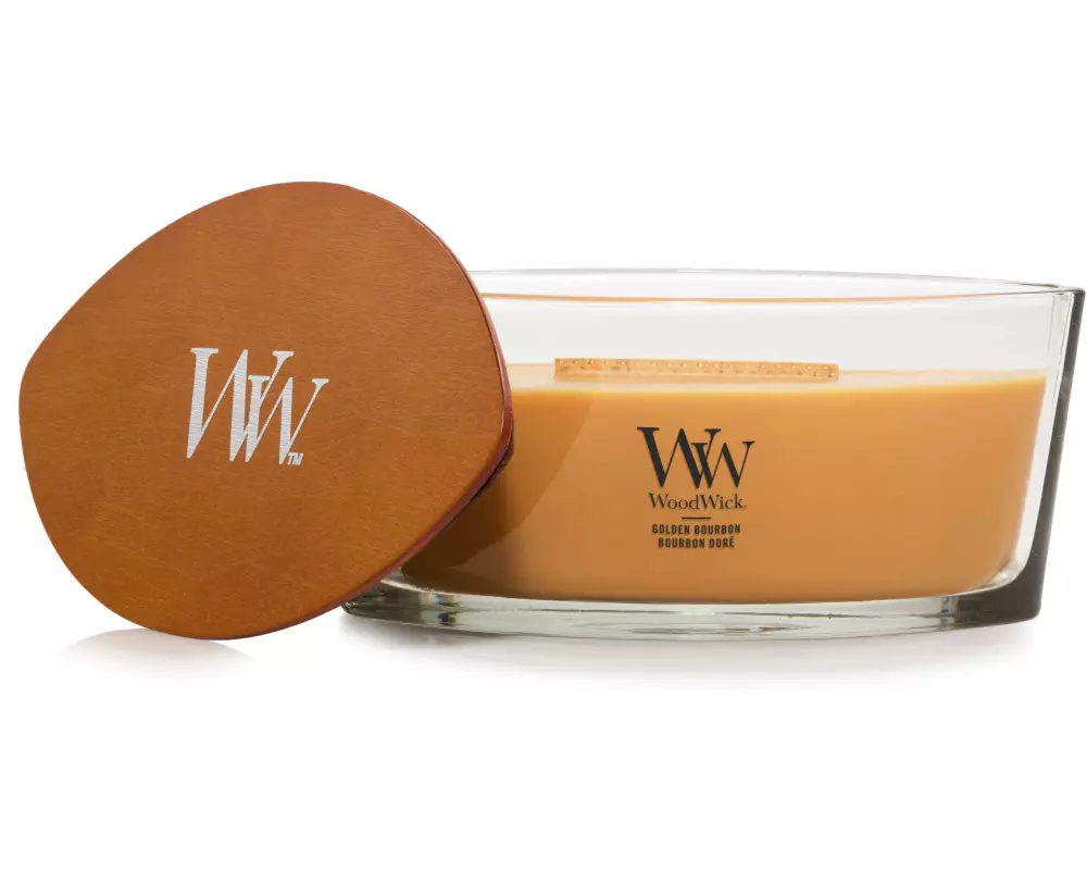 Woodwick Duftkerze Golden Bourbon Ellipse