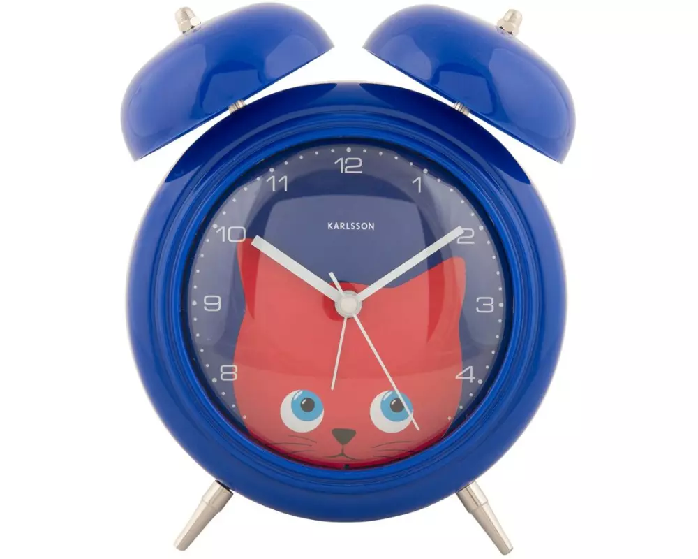 KARLSSON Wecker Katze Dunkelblau