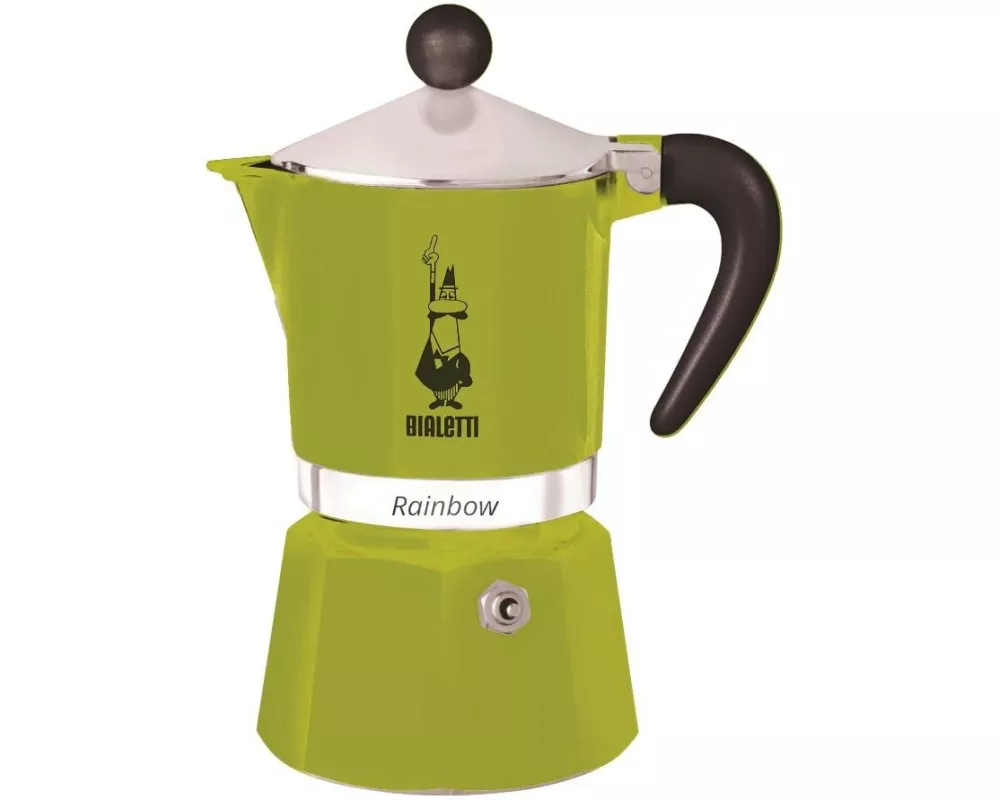 Bialetti Espressokocher Rainbow 3 Tassen, Grün