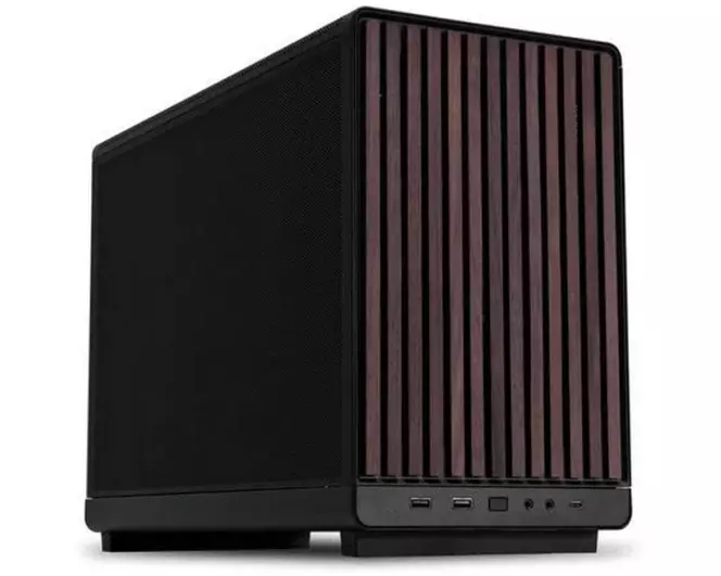 Lian Li PC-Gehäuse A3-mATX Wood Edition Schwarz/Walnuss