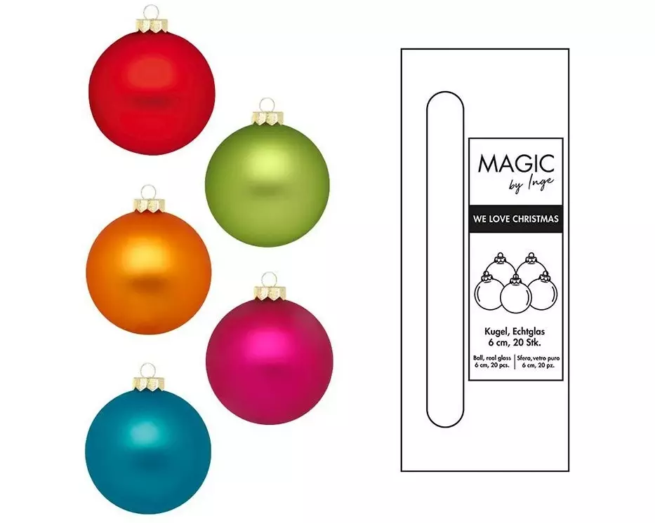 INGES CHRISTMAS DECOR Weihnachtskugel Mille Fiori Ø 6 cm 20 Stück