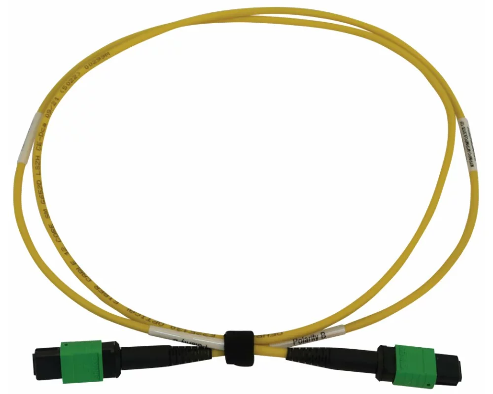 EATON TRIPPLITE 40/100G, Singlemode, 9/125, OS2, Fiber Optic Cable, 12F, MTP/MPO-APC, F/F, LSZH, Yellow, 1m 3.3ft.