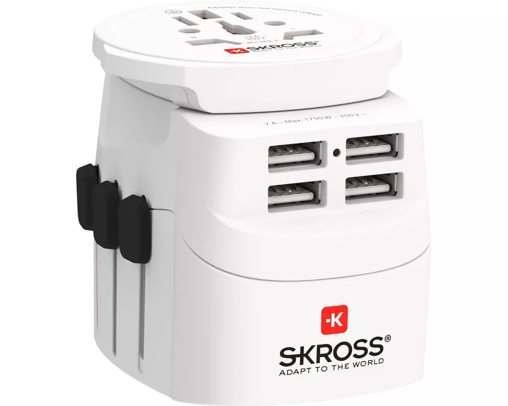 SKROSS Weltreiseadapter PRO Light 4x USB A