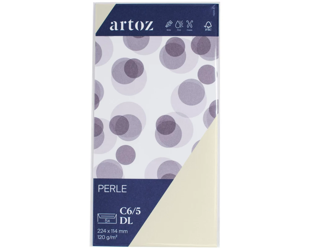 Artoz Couvert Perle Ivory C6/5, 5 Stück, Weiss