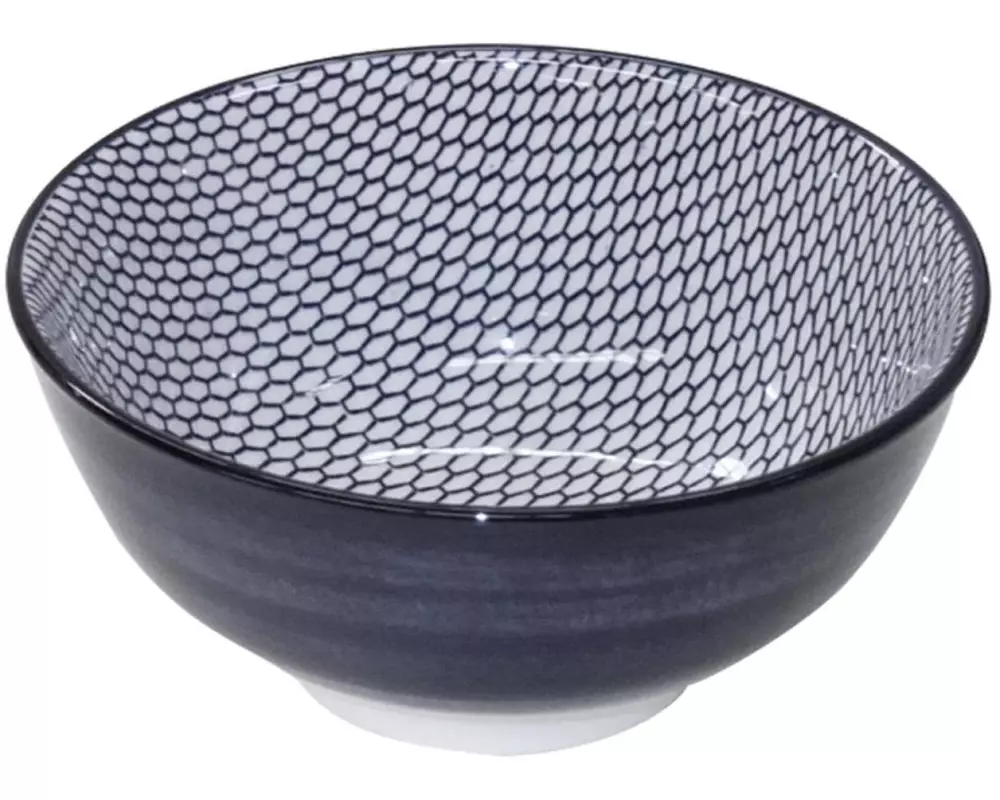 Haynan Schale Zen Kacheln Ø 21 cm, 1 Stück, Blau/Weiss