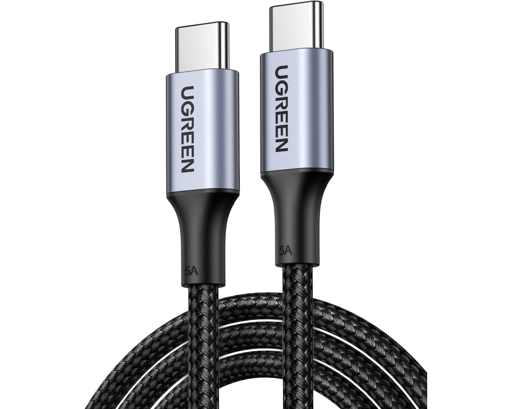 UGREEN Fast Charging Cable 100W Max 70427 5A,USB-C-USB-C,PD,Black 1m