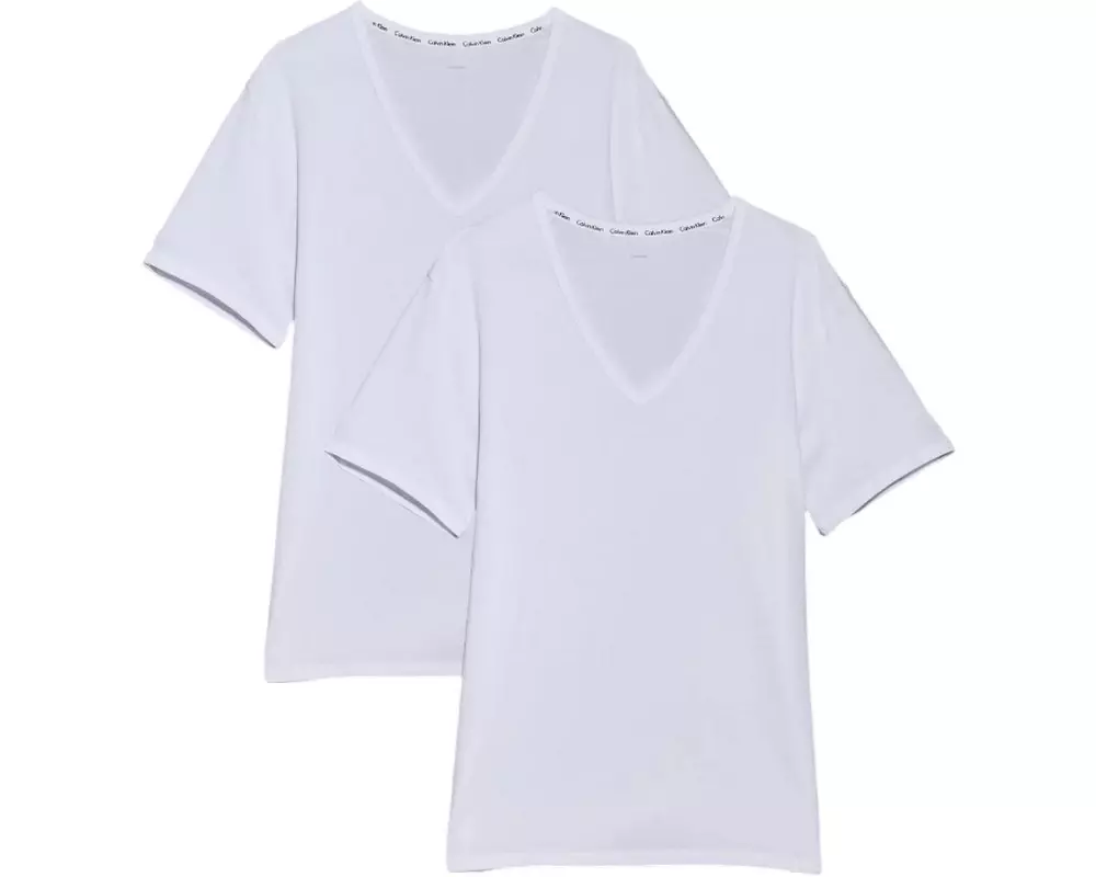 Calvin Klein Wäsche T-Shirt 2P S/S V Neck Weiss, S