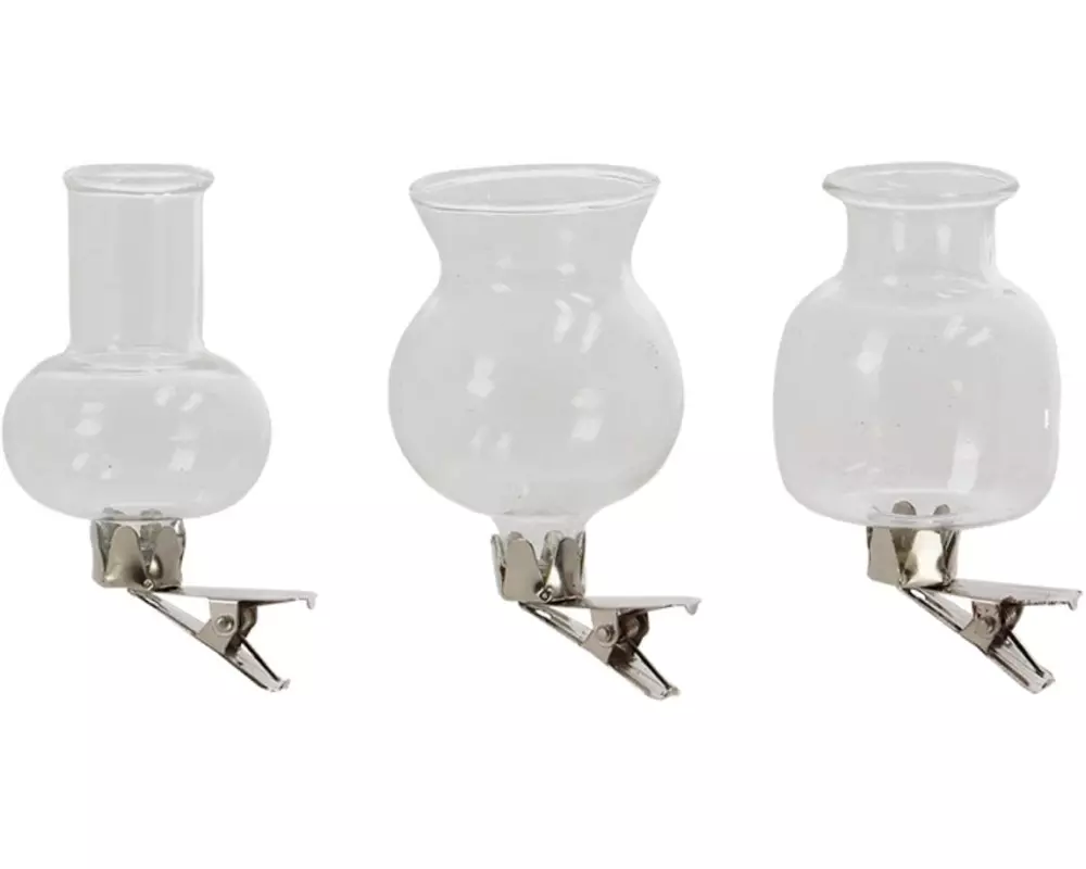 Esschert Design Vasen-Set zum anklippen 3 Stück, 7.5 cm, Weiss