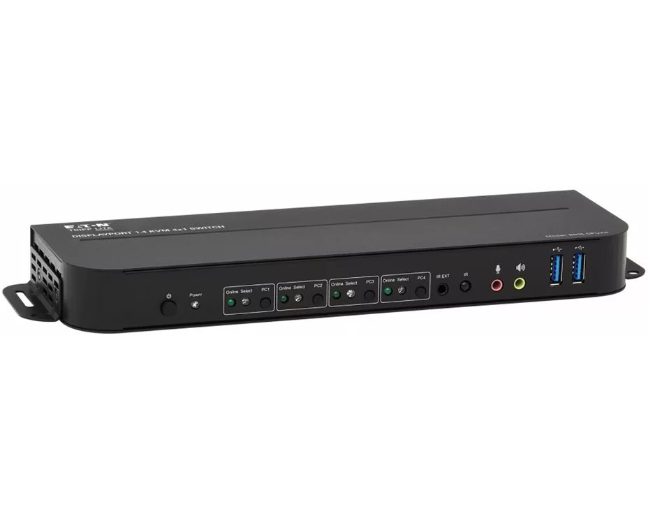 EATON TRIPPLITE 4-Port, DisplayPort/USB, KVM, Switch, 4K, 60Hz, HDR, HDCP, 2.2, IR, DP, 1.4, USB, Sharing