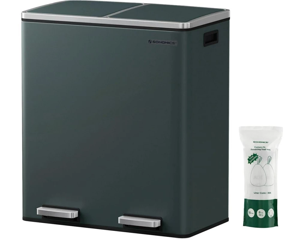 Songmics Abfalleimer 60 l, Grau