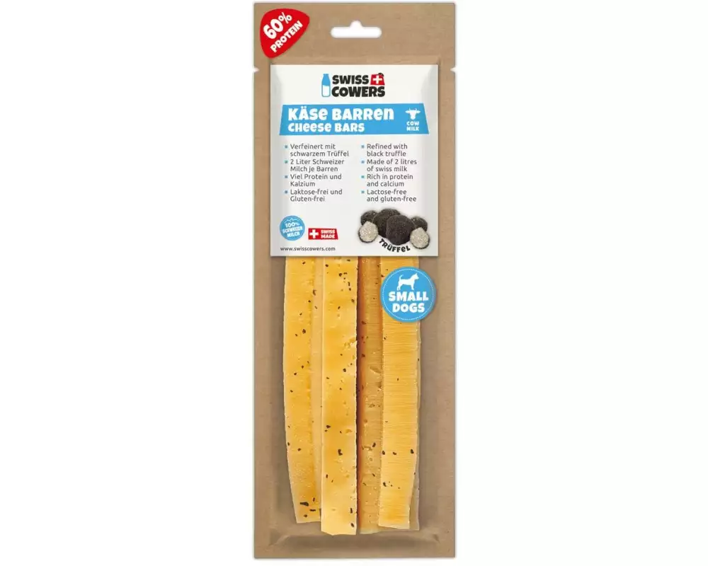 Swiss Cowers Kaustange Käse Barren Trüffel, 4 x 20 g