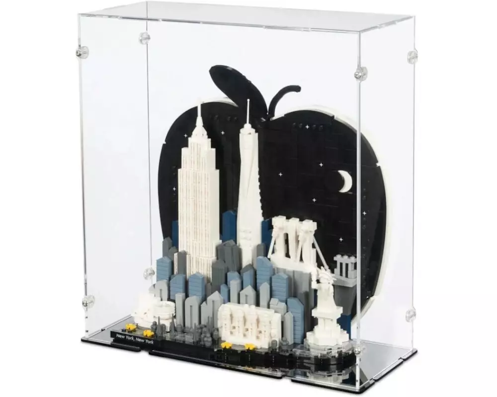 iDisplayit Acryl-Display LEGO 21066 New York City (schwarzer Boden)