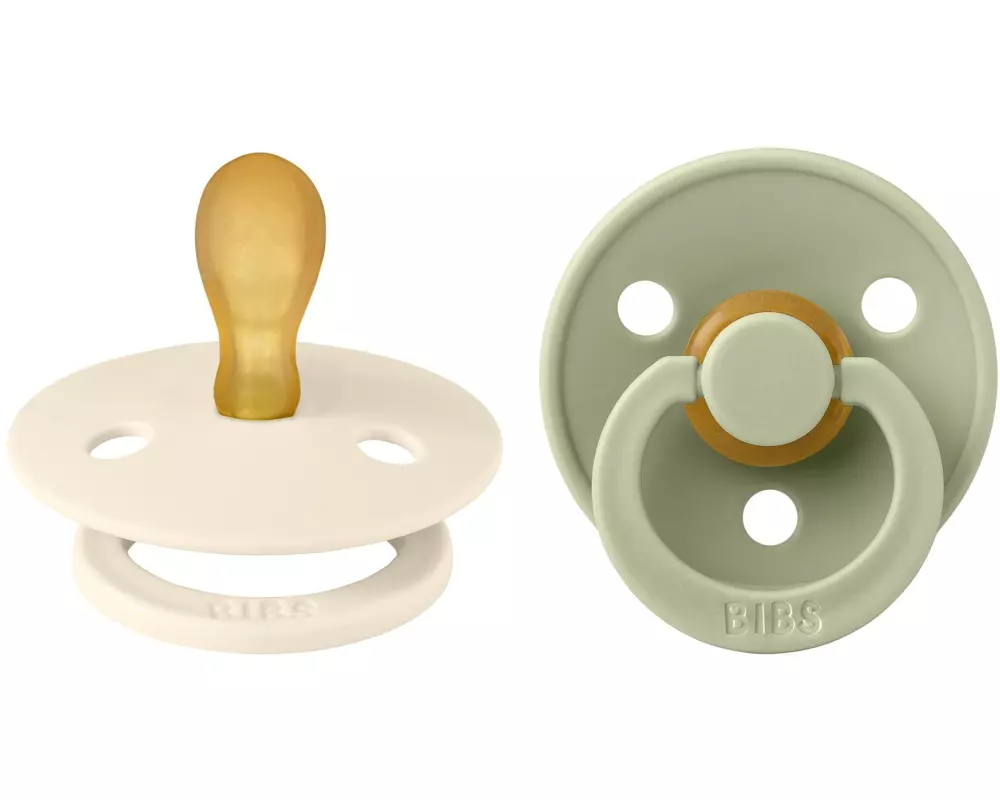 Bibs Nuggi symmetrisch Latex 2er Set Ivory/Sage Green 0-6 Mt.